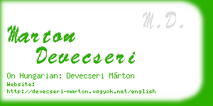 marton devecseri business card